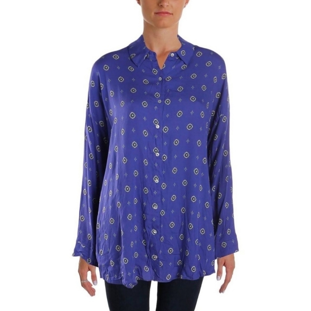 ❤️ FREE PEOPLE SHIRT UP BUTTON DOWN OVERSIZED TOP, MEDIUM